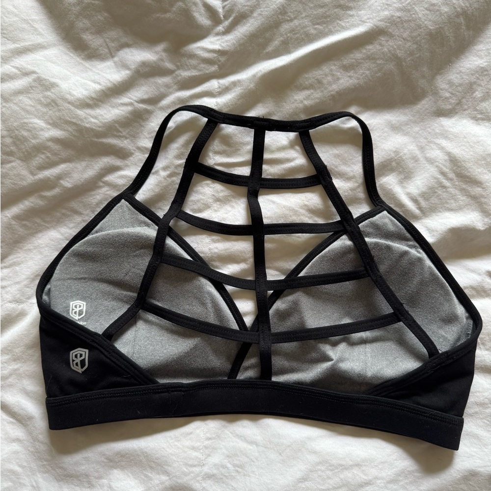 Born Primitive Black and Gray Strappy Sports Bra